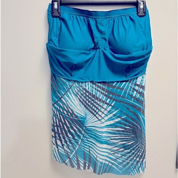 COCO REEF Women's Flourish Bra-Sized Tankini Top swimsuit teal multi swimwear - Picture 7 of 8